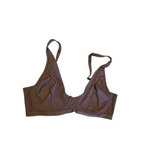 B. TEMPT'D Bra 34B Womens Not Padded Underwired Brown Adjustable Straps